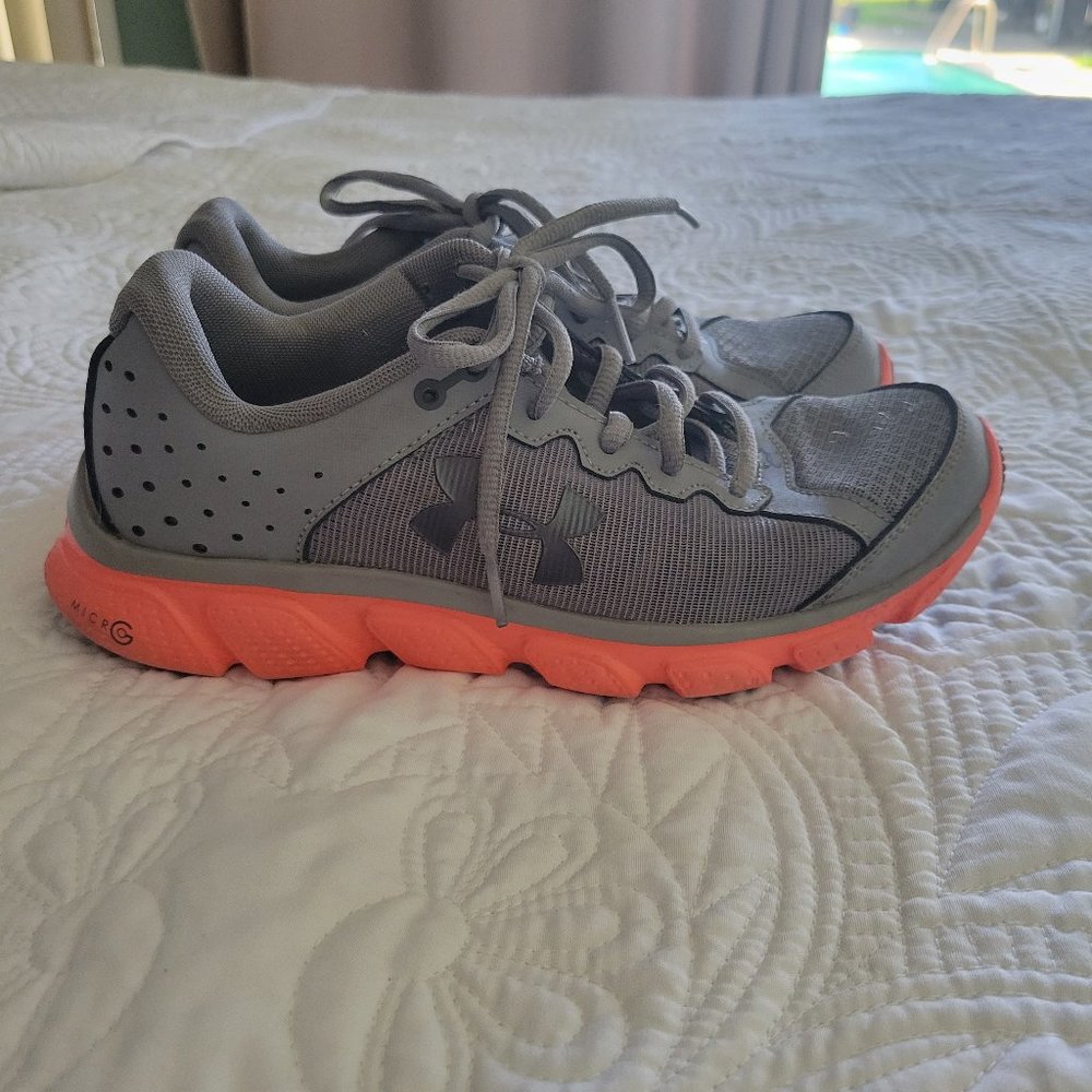 Under Armour Women's Micro G Assert 6 Running Shoes Gray 1266252-038 Size 7